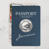 Navy Blue Jamaica Passport Save The Date