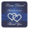 Navy Blue Joined Hearts Wedding Favour Sticker