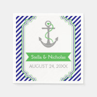 Navy blue, Kelly green anchor nautical wedding