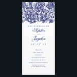 Navy Blue Lace Elegant White Wedding Programs Programme<br><div class="desc">Navy and white,  elegant lace pattern wedding programs</div>