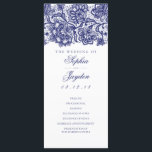 Navy Blue Lace Elegant White Wedding Programs Programme<br><div class="desc">Navy and white,  elegant lace pattern wedding programs</div>