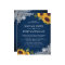 Navy Blue Lace Sunflower Budget Wedding Invitation