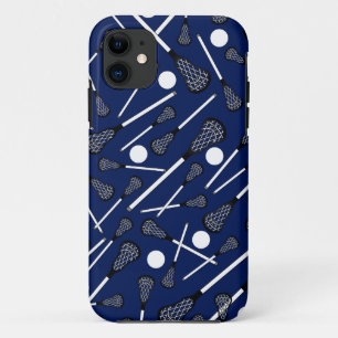 Navy blue lacrosse sticks Case-Mate iPhone case