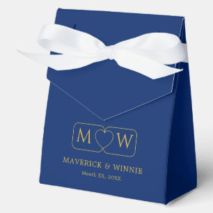 Navy Blue Large Tent Favor Box for Weddings