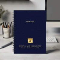 Navy Blue Leather Look Business logo and name