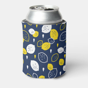 Navy Blue Lemon Art – Refreshing Citrus Design Can Cooler