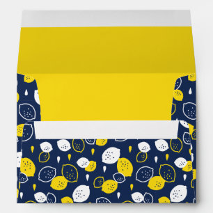 Navy Blue Lemon Art – Refreshing Citrus Design Envelope