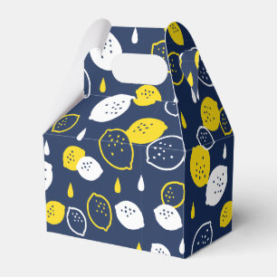  Navy Blue Lemon Art – Refreshing Citrus Design Favour Box