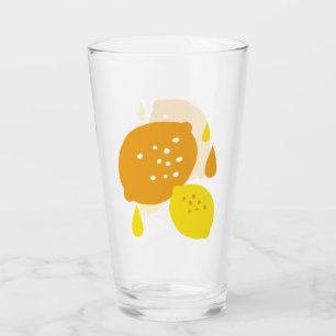 Navy Blue Lemon Art – Refreshing Citrus Design Glass