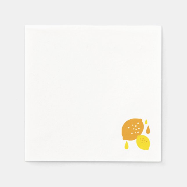  Navy Blue Lemon Art – Refreshing Citrus Design Napkin (Front)