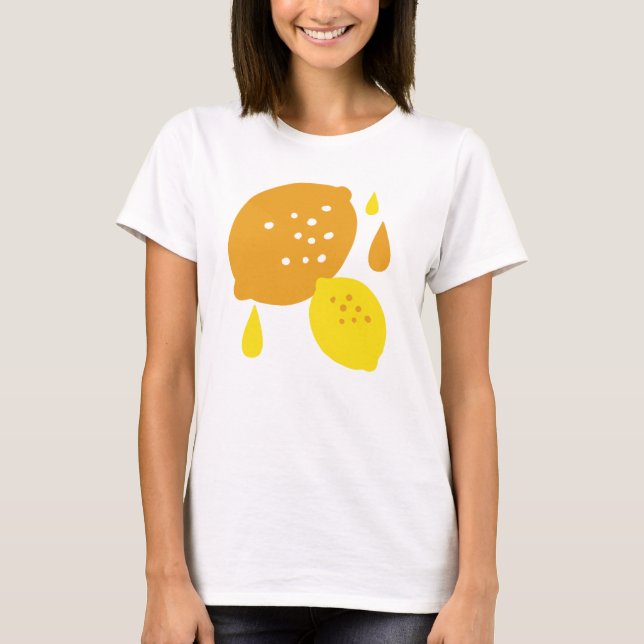  Navy Blue Lemon Art – Refreshing Citrus Design T-Shirt (Front)