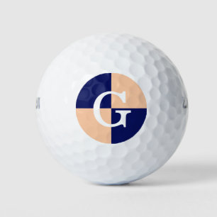 Navy Blue LG Chequered Monogram Golf Balls