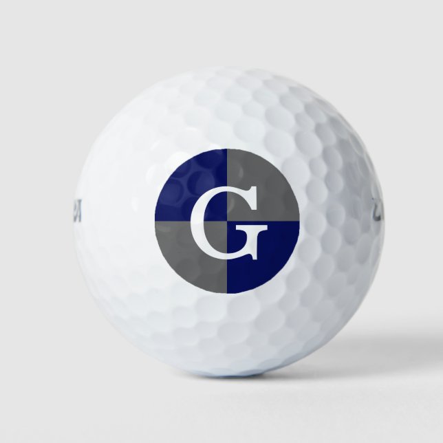 Navy Blue LG Chequered Monogram Golf Balls (Front)