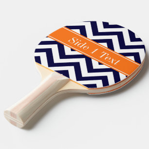 Navy Blue Lg Chevron Pumpkin Name Monogram Ping Pong Paddle