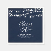 Navy Blue Lights Classic Wedding Anniversary