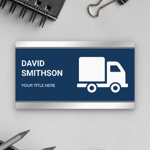 Navy Blue Logistics Transportation Cargo Truck Business Card