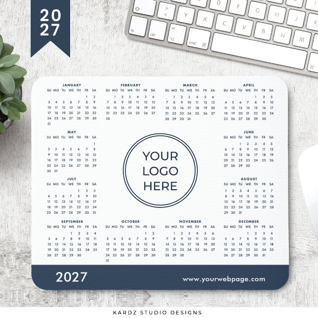 Navy Blue Logo 2027 Calendar Mouse Pad (Creator Uploaded)