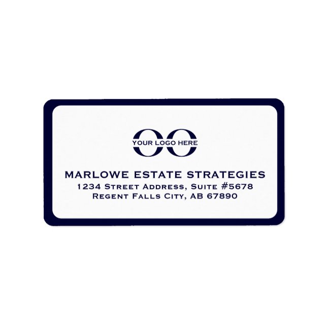 Navy Blue Logo Address Labels (Front)