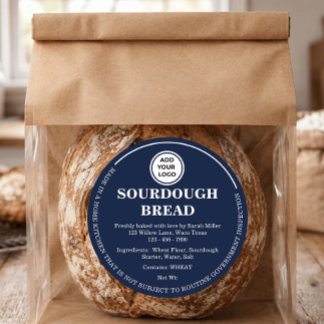 Navy Blue Logo Cottage Law Sourdough Bread Label