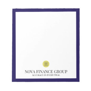 Navy Blue Logo Elegant Office Memo Pad notepad