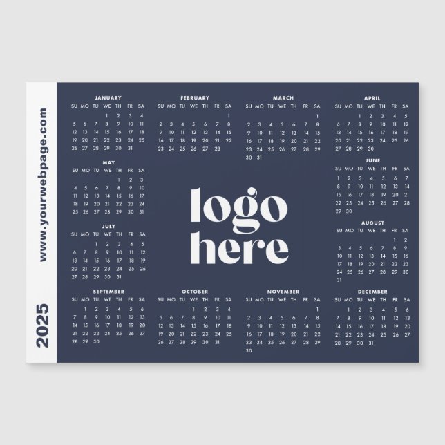Navy Blue Logo Here 2025 Calendar (Front)