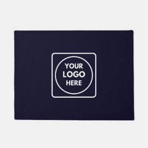Navy Blue Logo Modern Professional Branding Doormat
