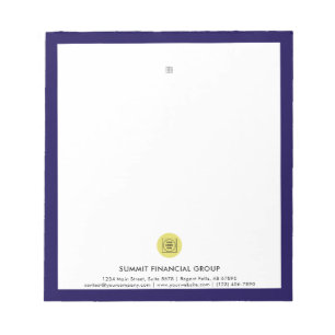 Navy Blue Logo Office Branding Memo notepad
