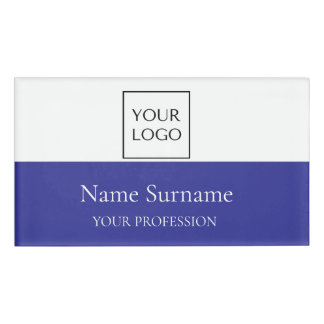 Navy Blue Logo Promotional Name Tag
