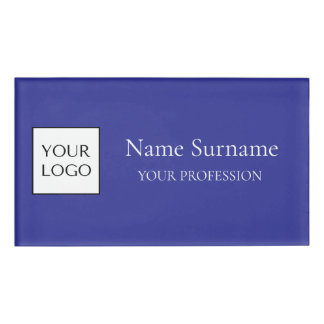Navy Blue Logo Promotional Name Tag