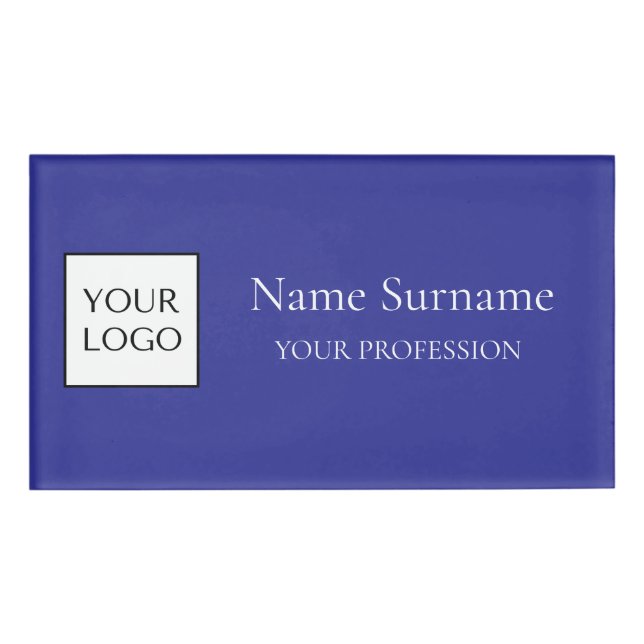 Navy Blue Logo Promotional  Name Tag (Front)