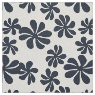 Navy blue loopy flowers w/custom background colour fabric