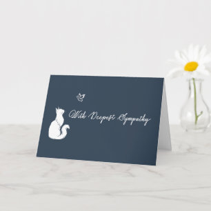 Navy Blue Loss of Cat With Deepest Sympathy Card
