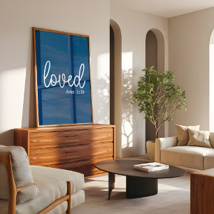 Navy Blue Love Faith Quote minimalist Poster