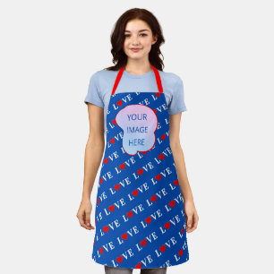 Navy Blue LOVE Heart Apron