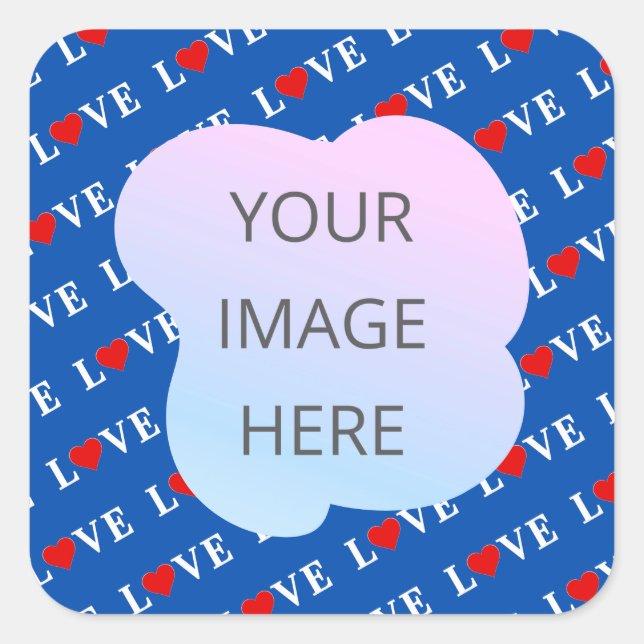 Navy Blue LOVE Retro Elegant Square Sticker (Front)