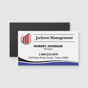 Navy Blue Magnetic Business Card with Your Logo