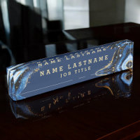 Navy Blue Marble Agate Gold Glitter Professional