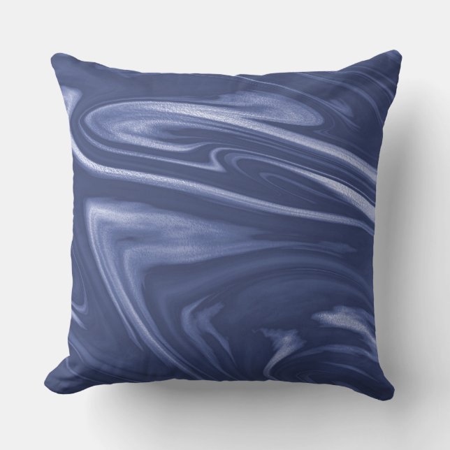 Navy Blue Marble Decorative Pillow (Front)