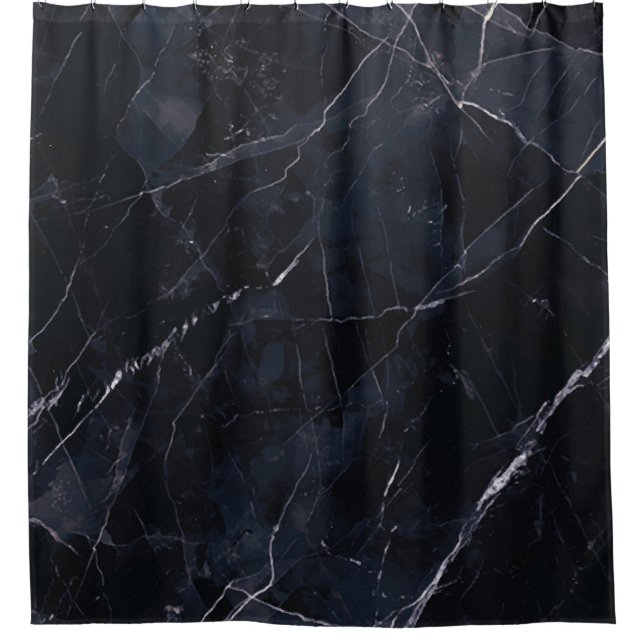 Navy blue marble: stone texture. shower curtain (Front)