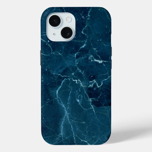 Navy Blue Marble Texture Case-Mate iPhone Case (Back)