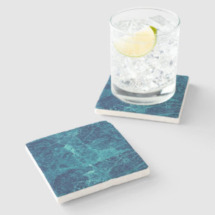 Navy Blue Marble Texture Stone  Coaster