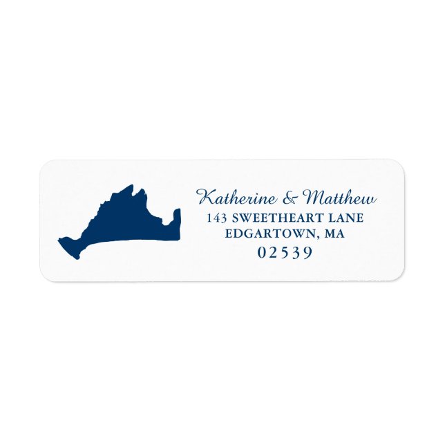 Navy Blue Marthas Vineyard Solid Map Wedding (Front)