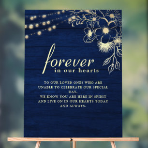 Navy Blue Memorial Wedding Acrylic Sign
