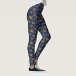 Navy Blue Menorah Festival of Lights Pattern Leggings<br><div class="desc">This fun design features a watercolor menorah and Star of David pattern set on navy blue. If you prefer a different background colour,  choose the customise option and choose any colour.</div>
