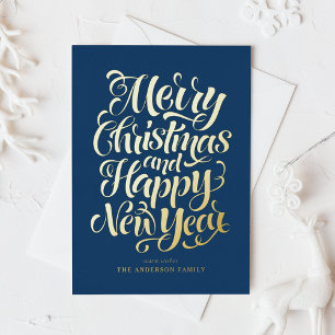 Navy Blue Merry Christmas and a Happy New Year
