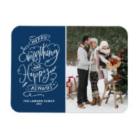 Navy Blue Merry Everything and Happy Always Photo
