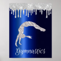 Navy Blue Metallic Silver Sparkle Gymnastics