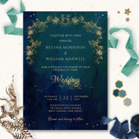 Navy Blue Mid Summer Night Dream Celestial Wedding