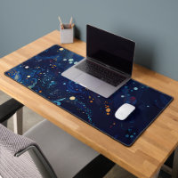 Navy blue midnight swirl galaxy abstract