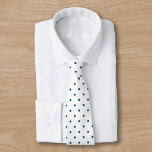 Navy Blue Mini Polka Dot Pattern on White 2 Sided Tie<br><div class="desc">Stylish navy blue mini polka dots form a classic geometric pattern on a white background on both sides.

To see the design on other items,  click the "Rocklawn Arts" link.

Digitally created image.
Copyright ©Claire E. Skinner. All rights reserved.</div>